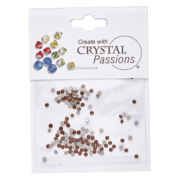 Flat back 144pk smoked topaz foil back, Crystal Passions® 1.7-1.9mm rose round SS5 2058 image number 0
