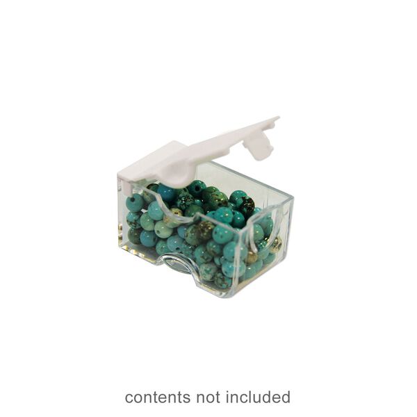 Organizer, Small Containers™, Bead Storage Solutions™, plastic, clear and opaque off-white, 2 x 1-1/8 x 1-1/16 inches. Sold per 8-piece set. image number 0