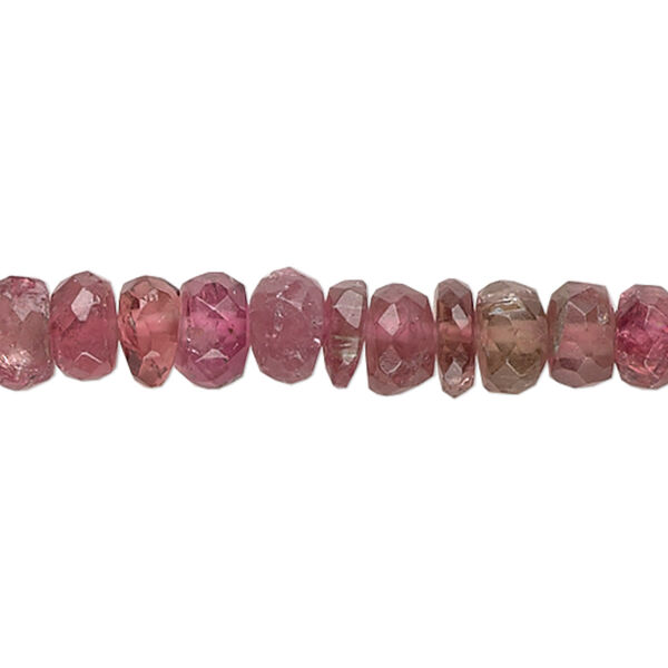 Pink tourmaline 1pkg1, hand-cut faceted rondelle bead natural B grade, 15.5-16 inch 3x1mm-4x2mm image number 0