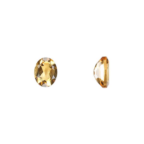 Citrine 1pkg1, hand-cut faceted oval gem 9x7mm image number 0