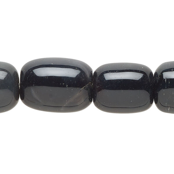Bead, black agate (dyed), 14x11mm-18x13mm barrel, C grade, Mohs hardness 6-1/2 to 7. Sold per 15-inch strand. image number 0