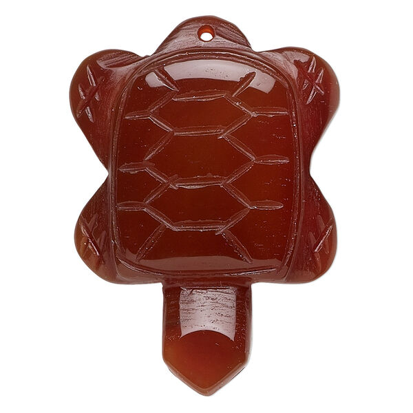 Carnelian 1pkg4, hand-cut turtle focal 46x32mm-50x37mm image number 0