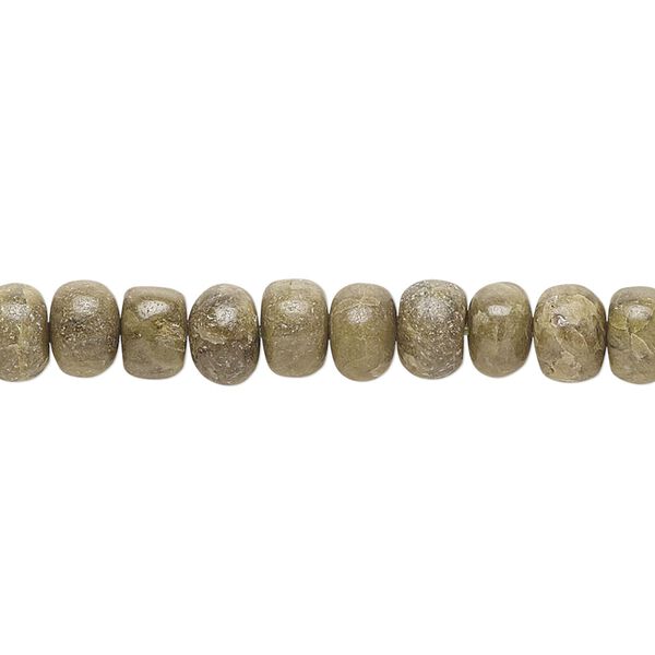 Epidote 1pkg1, hand-cut rondelle bead natural 14 inch 6x3mm-7x5mm image number 0