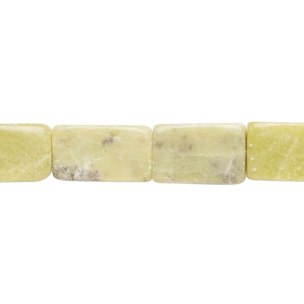 Olive new "jade" 1pkg1, flat rectangle bead natural 15.5-16 inch 15x9mm-16x10mm image number 0