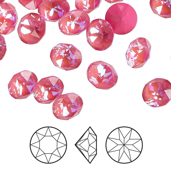 Chaton 48pk crystal lotus pink DeLite, Crystal Passions® 8.16-8.41mm round SS39 1088 image number 0