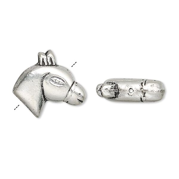 Bead, antiqued sterling silver, 16x13mm fluted camel head. Sold individually. image number 0