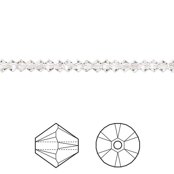 Bead 48pk crystal silver shade, Crystal Passions® 3mm bicone 5328 image number 0