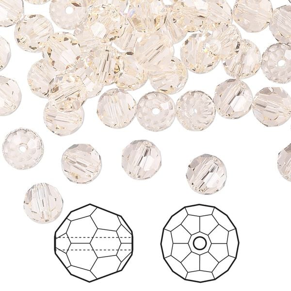 Bead 360pk silk, Swarovski® 6mm round 5000 image number 0
