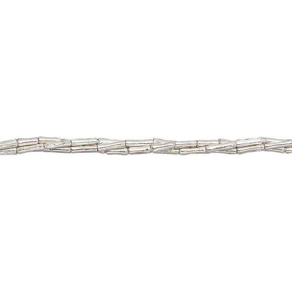 Bead, Hill Tribes, fine silver, 3x1mm tube. Sold per 16-inch strand. image number 0
