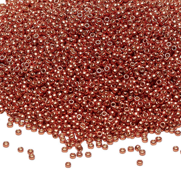 Seed bead, Miyuki, glass, pkg/35g, #15 rocaille, Duracoat® opaque galvanized copper, (RR-4207). image number 0