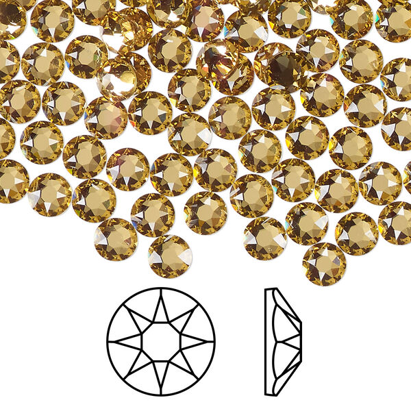 Flat back 1440pk dark jonquil foil back, Swarovski® hotfix 4.6-4.8mm round SS20 2078 image number 0