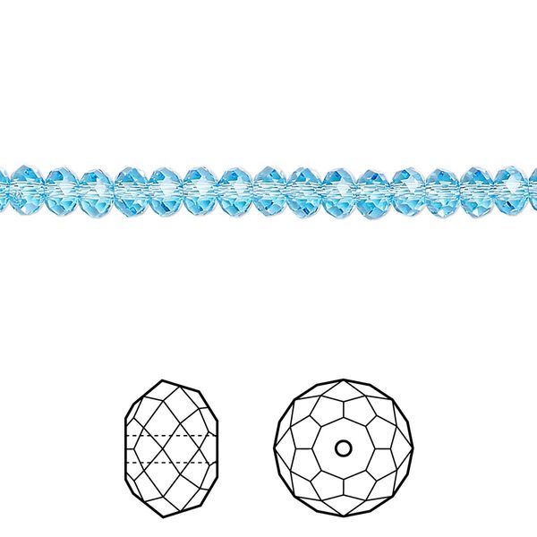 Bead 144pk aquamarine, Crystal Passions® 4x3mm rondelle 5040 image number 0