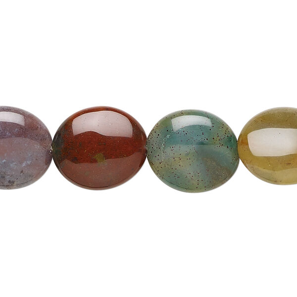 Fancy jasper 1pkg1, flat oval bead natural 15.5-16 inch 14x12mm image number 0