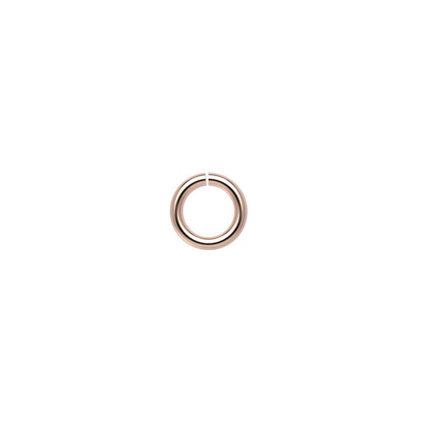 Jump ring, clear-coated copper, 8mm round, 5.4mm inside diameter, 16 gauge. Sold per pkg of 25. image number 0