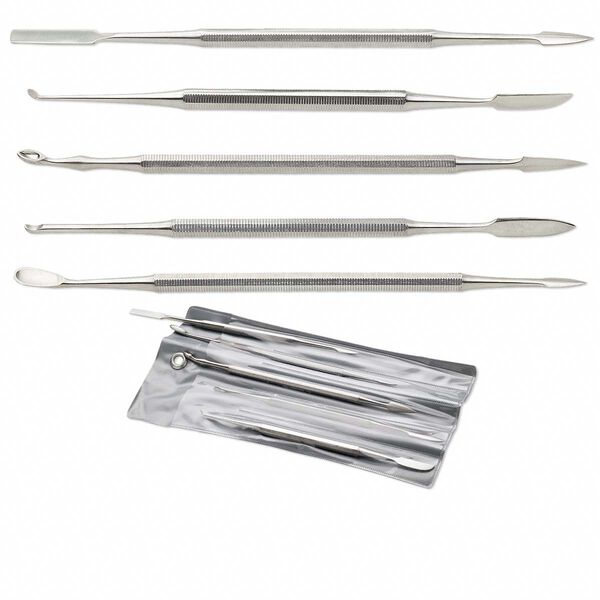 Clay carving tool, stainless steel, 6-1/4 to 6-3/4 inches. Sold per 5-piece set. image number 0