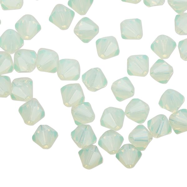 Bead 24pk chrysolite opal, Preciosa Czech crystal 6mm bicone image number 0