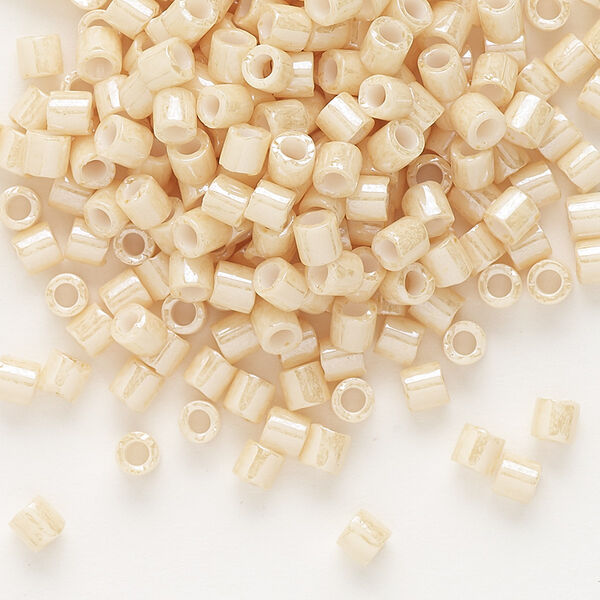 Seed bead, Delica®, glass, pkg/250g, #8 round, opaque glazed luster antique beige (DBL-0204). image number 0