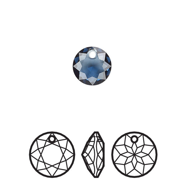 Drop 72pk Montana, Swarovski® 8mm pendant classic cut 6430 image number 0