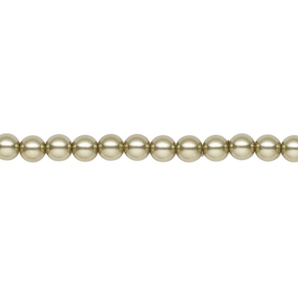 Pearl 600pk light green, Preciosa Czech crystal 4mm round image number 0