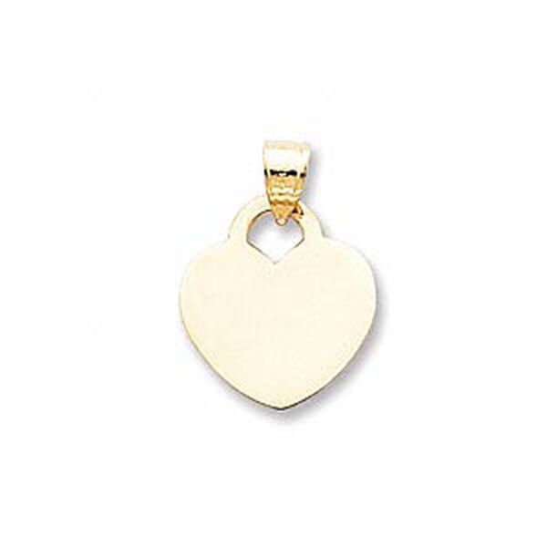 Pendant, 14Kt gold, 17x15mm heart. Sold individually. image number 0