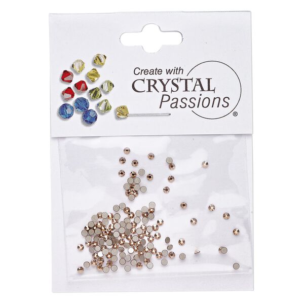 Flat back 144pk crystal rose gold foil back, Crystal Passions® 1.7-1.9mm rose round SS5 2058 image number 0