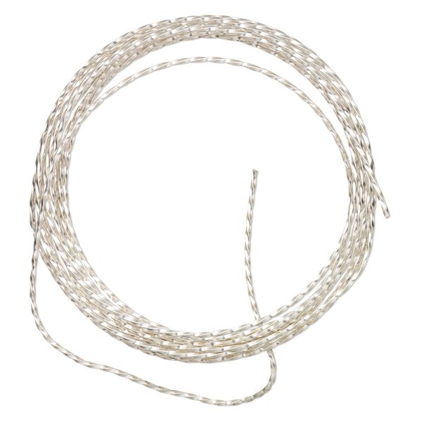 Wire, ParaWire™, silver-plated copper, twisted square, 18 gauge. Sold per 8-foot section. image number 0