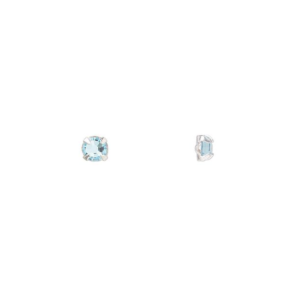 Bead 24pk rose montees aquamarine silver plate, Preciosa Czech crystal 3-3.2mm round SS12 image number 0