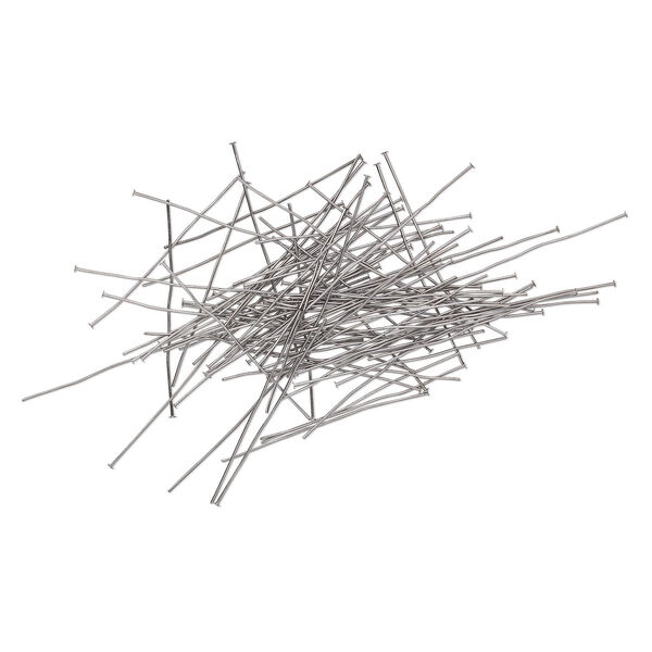 Head pin, gunmetal-plated brass, 2 inch, 22 gauge. Sold per pkg of 100. image number 0