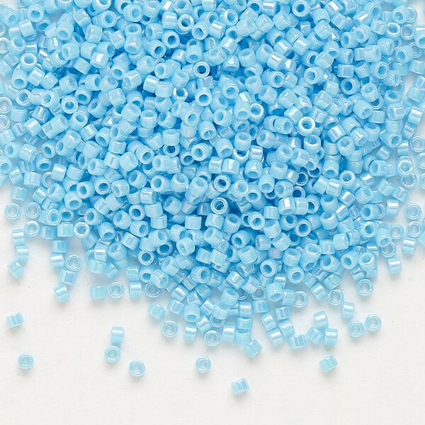 Seed bead, Delica®, glass, pkg/250g, #11 round, opaque rainbow turquoise blue (DB-0164). image number 0