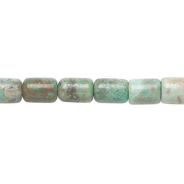Bead, turquoise (dyed / stabilized), 7x5mm round tube, C grade, Mohs hardness 5 to 6. Sold per 15" to 16" strand. image number 0