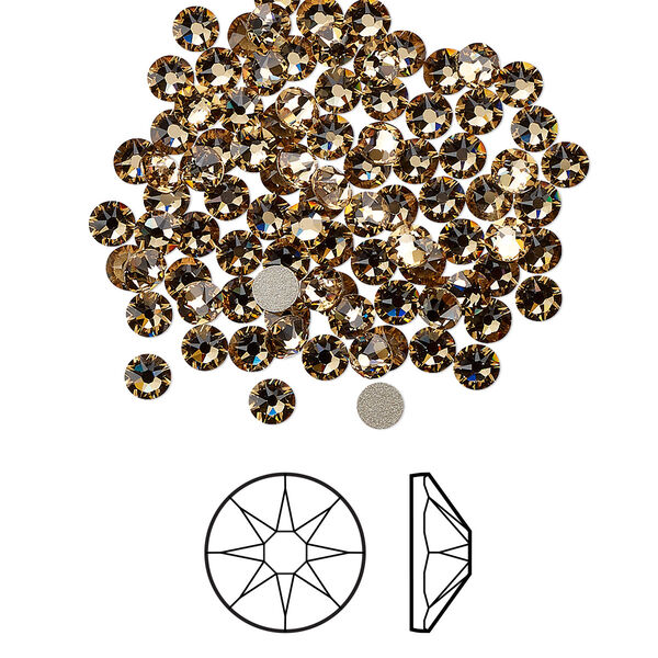 Flat back 1440pk light Colorado topaz foil back, Swarovski® 3-3.2mm rose round SS12 2088 image number 0