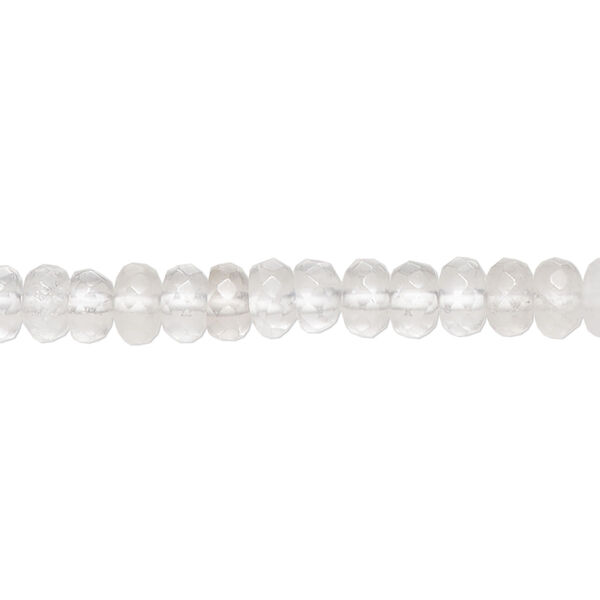 Quartz crystal 1pkg1, hand-cut faceted rondelle bead natural C grade, 15.5 inch 6x3mm image number 0