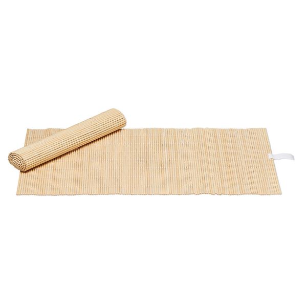 Display pad, bamboo (natural), 14 x 7-3/4 inch roll-up rectangle. Sold per pkg of 4. image number 0