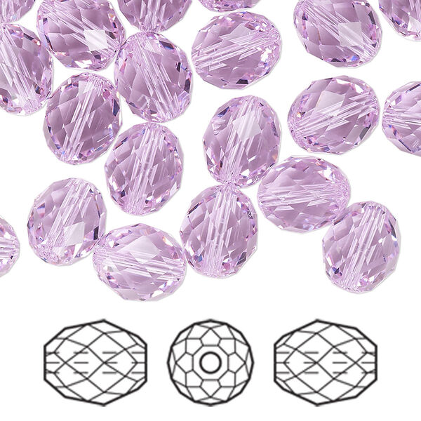 Bead 72pk violet, Swarovski® 9.5x8mm olive briolette 5044 image number 0