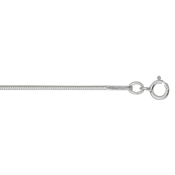 Chain, Gossamer™, sterling silver, 1mm snake, 20 inches with springring clasp. Sold individually. image number 0