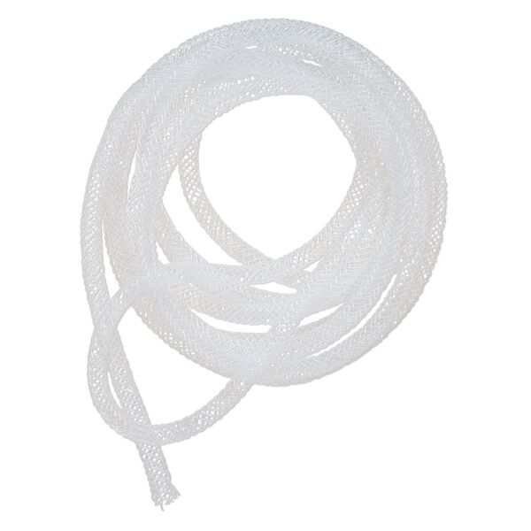 Mesh ribbon, nylon, white, 5mm tubular, fits up to 7mm bead. Sold per pkg of 6 feet. image number 0