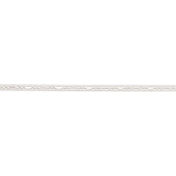 Wire, sterling silver, dead-soft, 1.5mm flat with embossed fancy pattern, 18 gauge. Sold per pkg of 1 foot. image number 0