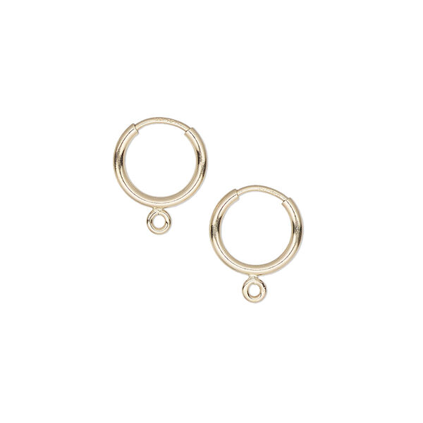 Earring hoop 1pkg2 14Kt gold-filled, 10mm / endless loop / closed loop, 21 gauge 1 pair image number 0