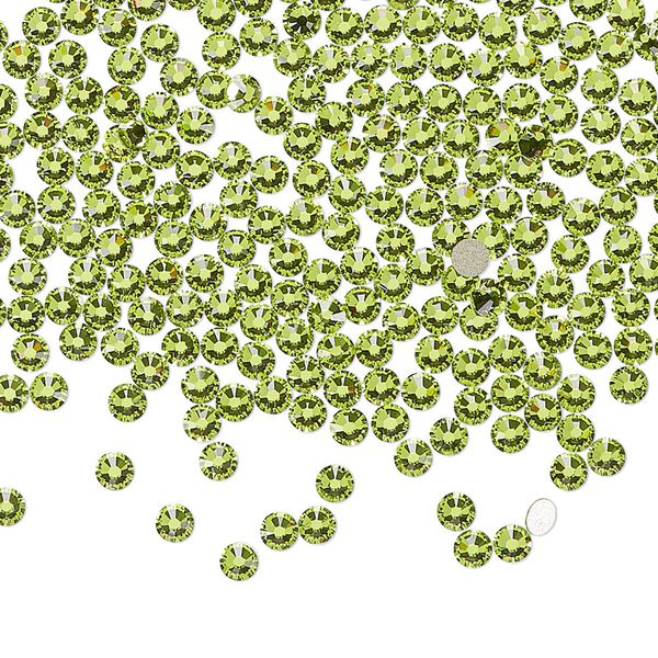 Flat back 144pk citrus green foil back, Crystal Passions® 8.16-8.41mm round SS9 2058 image number 0