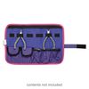 Pouch, canvas / elastic / VELCRO®, pink / purple / black, 14x9-1/2 inches with hook and loop closure with wraparound strap. Sold individually. image number 0