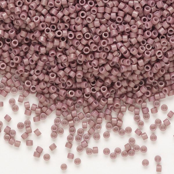 Seed bead, Delica®, glass, pkg/50g, #11 round, opaque matte glazed twilight lavender (DB-2295). image number 0