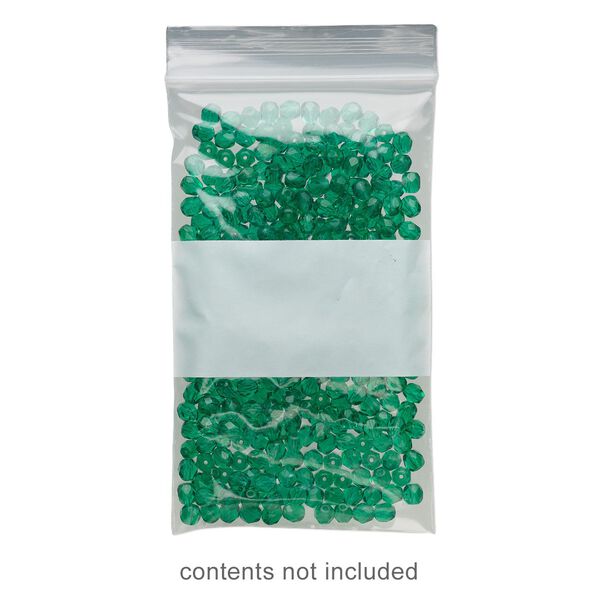 Bag, Tite-Lip™, plastic, clear and white, 3x5-inch top zip with block. Sold per pkg of 1,000. image number 0