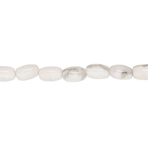 Howlite 1pkg1, oval bead natural 15.5-16 inch 6x4mm image number 0