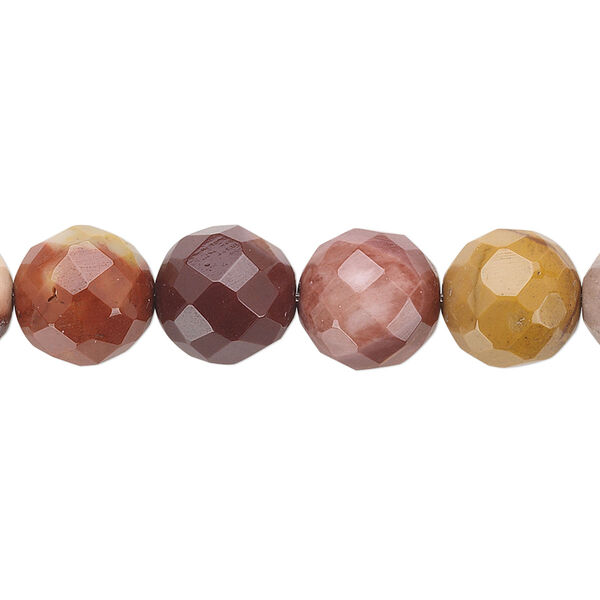 Moukaite jasper 1pkg1, faceted round bead natural 15.5-16 inch 10mm image number 0