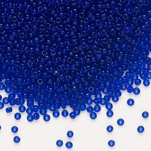 Seed bead, Preciosa Ornela Czech glass, pkg/50g, #11 rocaille, transparent blue, (30100). image number 0
