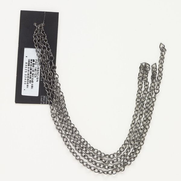 Chain, gunmetal-finished brass, 4.6mm round link, 39 inches. Sold individually. image number 0