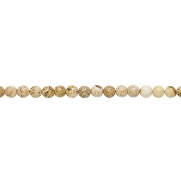 Picture jasper 1pkg1, round bead natural 15.5-16 inch 3mm image number 0
