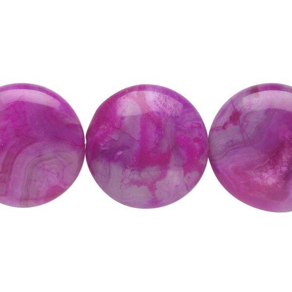 Crazy lace agate 1pkg1, puffed flat round bead B grade, 8 inch 20mm image number 0