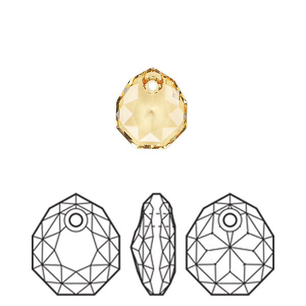 Drop 1pk golden topaz, Crystal Passions® 11.5x10mm pendant majestic 6436 image number 0