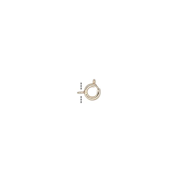 Clasp, springring, 14Kt gold, 4mm. Sold individually. image number 0